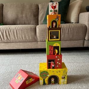 Janod MultiKub Farm Stacker with Figures